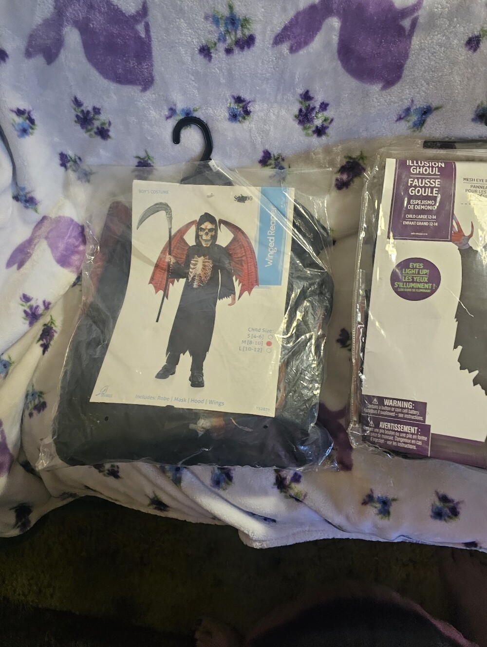 Kids Grim Reaper Costume - Black with Red Wings